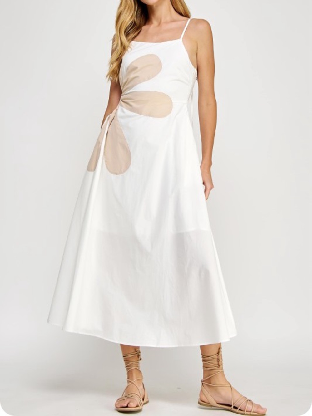 Floral Cutout Midi Dress